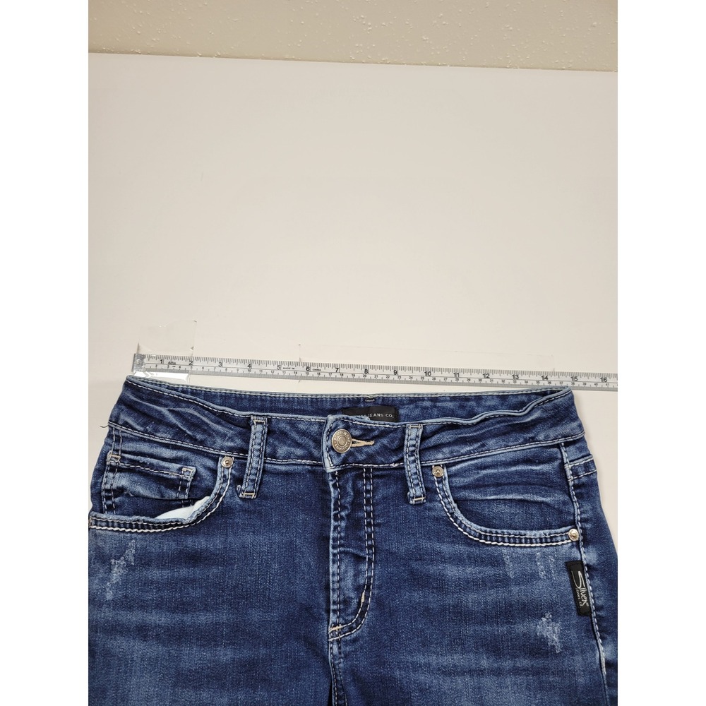 Silver Jeans Avery Slim Boot Women 29 Blue High Rise Flap Pocket L94613SSX318 - Picture 4 of 12